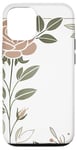 Coque pour iPhone 12/12 Pro Rose florale botanique, style minimaliste, roses d'amour