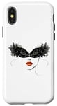 Coque pour iPhone X/XS Masque vénitien, joli visage, femme, Venise, Italie