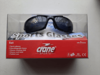 Crane Sports UV400 Sunglasses 3 Interchangeable Lenses Cycling Ski Driving Case