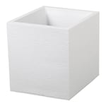 Jardinière carrée Graphit 39,5 x 39,5 x 43,5 cm - 35 l - Blanc cérusé EDA