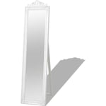 The Living Store - Miroir sur pied Style baroque 160x40 cm Blanc Blanc