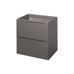 Meuble sous vasque suspendu gris taupe brillant l.60 x H.60 x P.45 cm, GoodHome Imandra