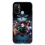 Cokitec Coque pour Oppo A53/A53S Manga Demon Slayer Noir Multicolore