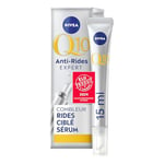 NIVEA Q10 Expert Combleur de rides ciblé et instantané (1x15ml), Sérum anti-âge réduisant rides et ridules, Soin visage à l'effet visible en 5min enrichi en Q10 pur & Peptides de Bioxifill