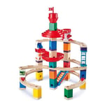 Hape Circuit à Billes en Bois Super Spiral Quadrilla, 129 Pièces - Jeux de Construction Géant en Bois - Parcours Complet avec 50 Billes Fournies - Jeu Enfant 4 ans et plus, Fille et Garçon