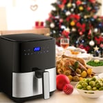 5L Air Fryer Power Oven Cooker LED Touch Oil Free Low Fat Frying Black Modern