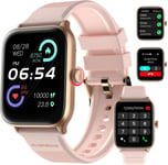 Montre Connectée Femme,Écran De 1,85"" Avec Appel Bluetooth,100+ Modes Sportifs,Moniteur De Fréquence Cardiaque Et De Sommeil,Podomètre,Cycle Menstruel,Pour Android/Ios,Or Rose