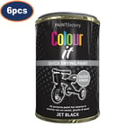 Rapide Colour It Paint Tin Black Gloss Quick Drying Interior Exterior 300ml 6Pcs