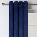 Habitat Plain Matt Velvet Dimout Eyelet Curtains - Navy Width 168Cm X Drop 183Cm