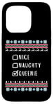 iPhone 15 Pro Nice, Naughty, Queenie Christmas Ugly Sweater Style Case