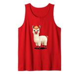 Red Alpaca Nose Funny Day 2024 Red Llama Nose Kids Girls Tank Top