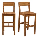 Miliboo - Tabourets de bar de jardin en bois massif H80 cm (lot de 2) akis