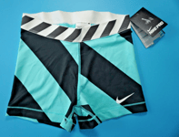 NIKE PRO DRI-FIT WOMENS RUNNING SHORTS ~ AQUA / BLACK ~ SIZE MEDIUM = UK 12/14