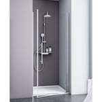 Porte de douche pivotante, verre 5 mm, style, profilé aspect chromé Schulte anticalcaire sur mesure 75 x 192 cm