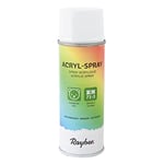 Rayher Hobby 34145102 Spray Acrylique, Vernis Acrylique, Semi-Brillant, Vernis Aérosol pour Intérieur et Extérieur, Haute Couvrance, Peinture Aérosol écologique, Bidon, Blanc, 200 ml (Lot de 1)