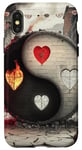 Coque pour iPhone X/XS Apocalypse Valentines Yin Yan Symbole dans une ville en ruine