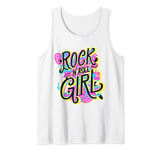 Rock N Roll Girl 80's Costume Graffiti Rock Music Cute Tank Top