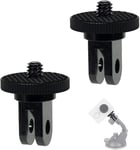 2 Pcs Adaptateur de Montage de Trépied Support de Caméra Adaptateur Montage Adaptateur de trépied en Aluminium pour SJCAM, SJ4000, XiaomiYi, GoPro, Insta360, Sony et Autres caméras d'action