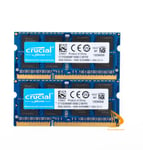 Crucial 16GB 2x 8GB 2Rx8 PC3L-12800S DDR3-1600Mhz SODIMM Laptop Memory RAM __