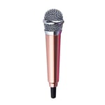 Microphones & Accessories 3.5mm Mini Condenser Microphone Phone Karaoke Mic with Stand for iPhone Android - Golden GlobalDeal Direct