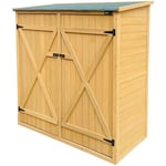 Casper Armoire de jardin en bois brun Armoire Exterieur, Armoire à outils / Meuble Exterieur Rangement pour le jardin avec 2 étagères fixes 149 x 78