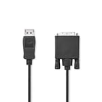 Nedis Displayport-kabel, 3m, 1080p - Svart