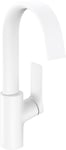 hansgrohe 75030700 Vivenis Mitigeur monocommande 210 pivotant et vidage à Tirette Blanc Mat lavabo, Hauteur sous Bec 210mm