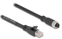 Delock M12-Kabel X-Kodad 8-Polig Hona Till Rj45-Hona Cat.5E S/Ftp Flexibel 5 M Svart