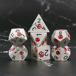 A Role Playing Dice Set Metallic - Metal - Red Rose