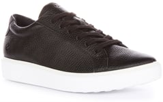 Ecco Soft 60 W Lace up Soft Leather Casual Trainers In Black Size UK 3 - 8