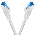 cable ethernet 2 pièces - 1m CAT 7 cable rj45 LAN câble internet gigabit CAT7 Câble réseau blanc