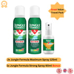 Jungle Formula Insect Repellent Pack 2 x 125ml and 1 x 60ml Great Travel Value