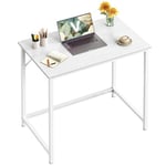 VASAGLE Bureau, Table, Poste de Travail, pour Bureau, Chambre, 50 x 80 x 76 cm, Style Moderne, Cadre en Métal, Blanc Érable et Blanc Nuage LWD038W44