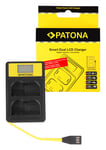 Patona Smart Dual LCD USB Lader for Nikon EN-EL15 ENEL15 D600 D610 D7000 D7100 D800 D8000 15060141624 (Kan sendes i brev)