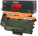 Compatible Brother Tn3480 Tn3430 Noir Cartouche De Toner Remplacement Pour Tn-3480 Pour Hl-L5100Dn Hl-L5200Dw Hl-L6300Dw Mfc-L5700Dn Dcp-L5500Dn Imprimante 2-Pack[Q1853]