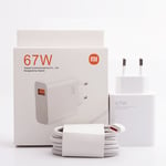 Xiaomi-Chargeur De Charge Rapide D'origine,Adaptateur Secteur,Snaptype C,Câble Ue,67w,Xiaomi 12,11,Poco,X5 Tage Pro,Redmi Note 9,10,11 Pro - Type Box 67w Eu 1m Cable