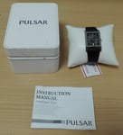 Pulsar Mens Wrist Watch VX32-X354 Black Leather Strap SK111 ZZ 27