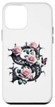 Coque pour iPhone 12 mini Letter S Initial Floral Monogram Rose Pink Flower Butterfly