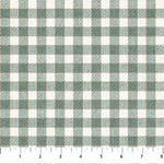 White linen Christmas Check Seafoam 25431-62