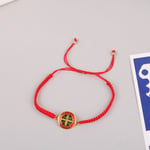 Katolsk religiös övertygelse St Benedict Cross Manual Knot Armband red rope