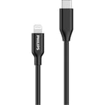 PHILIPS DLC3106L/03 Charger Cable - USB-C to Lightning Cable - Apple - iPhone - iPad - 2 Meters - Black