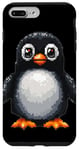 Coque pour iPhone 7 Plus/8 Plus Adorable pingouin pixel dans un style rétro pour enfants filles garçons