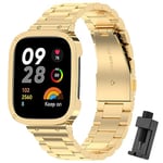 Xisair Bracelet Compatible avec Redmi Watch 3 Bracelet de Remplacement en Acier Inoxydable avec Étui de Protection pour Montre Intelligente Redmi Watch3