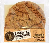 BAKEWELL and BROWNE Ginger and Chocolate Cookie, Ideally Served with Refreshing Milk, Coffee or Tea. Hand Baked in the UK, Vegetarian Friendly, 80g Pack