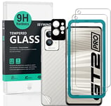 Ibywind Verre Trempé de Protection pour Realme GT 2 Pro 5G 6.7",[Paquet de 2] avec Métal Protecteur D'écran de Caméra,Protection arrière Effet Fibre de Carbone,avec Une kit d'installation Facile