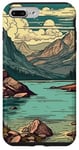 Coque pour iPhone 7 Plus/8 Plus Rocky Mountain Lake Vintage Paysage graphique