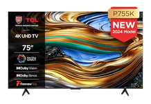 TCL 75P755K 75-inch Ultra HD, Wide Color Gamut, 4K HDR TV, Smart TV Powered by Android TV (Dolby Atmos 2.0, Dolby Vision, HDR 10+, Voice Control, compatible with Google assistant, 2024 New Model)