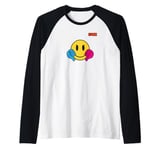 thumbs down face emoticon emoji Raglan Baseball Tee