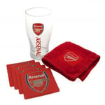 Arsenal FC Mini Bar Set Pint Glass Mats Bar Towel Official Licensed Product