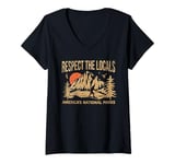 Womens Respect the Locals America's National Parks V-Neck T-Shirt